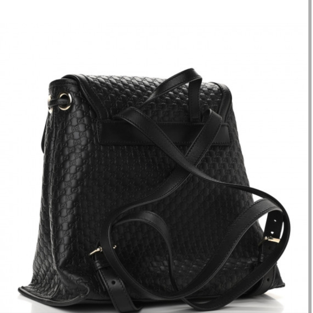 Gucci Black Microguccisma Backpack Purse - Picture 3 of 16